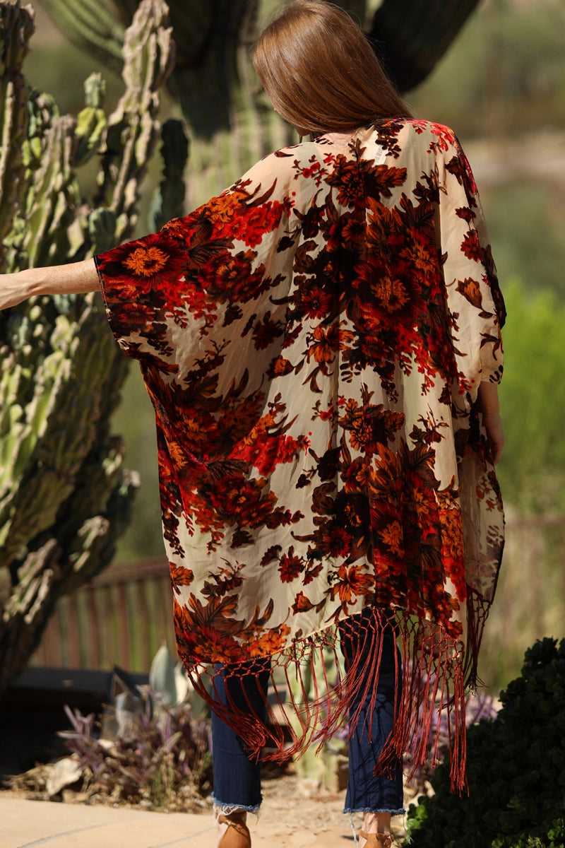 Burnout Fringe Kimono