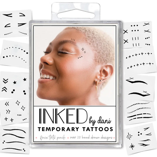Face Tats Temporary Tattoo Pack - INKED by Dani