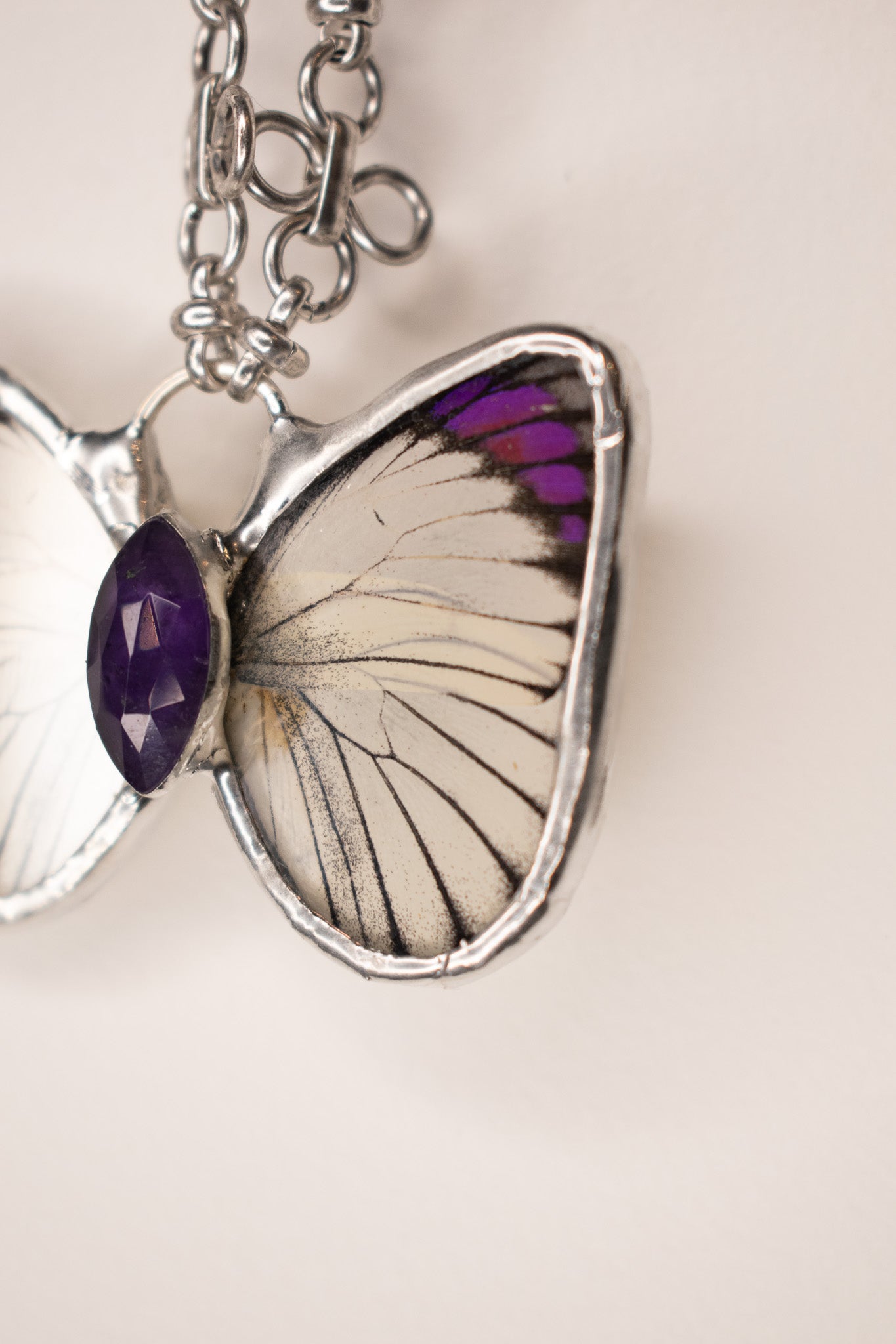 Cotis Lone Butterfly W/ Amethyst Necklace