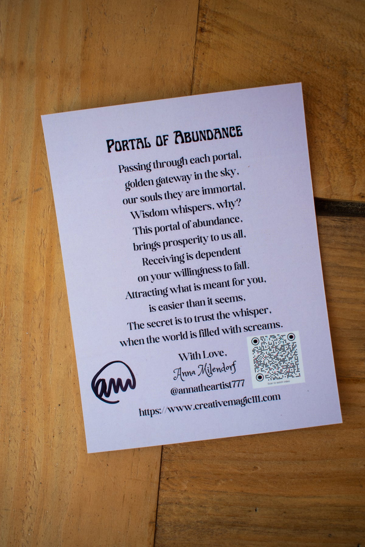 Portal of Abundance Post Card (5.5 X 4.25 in)