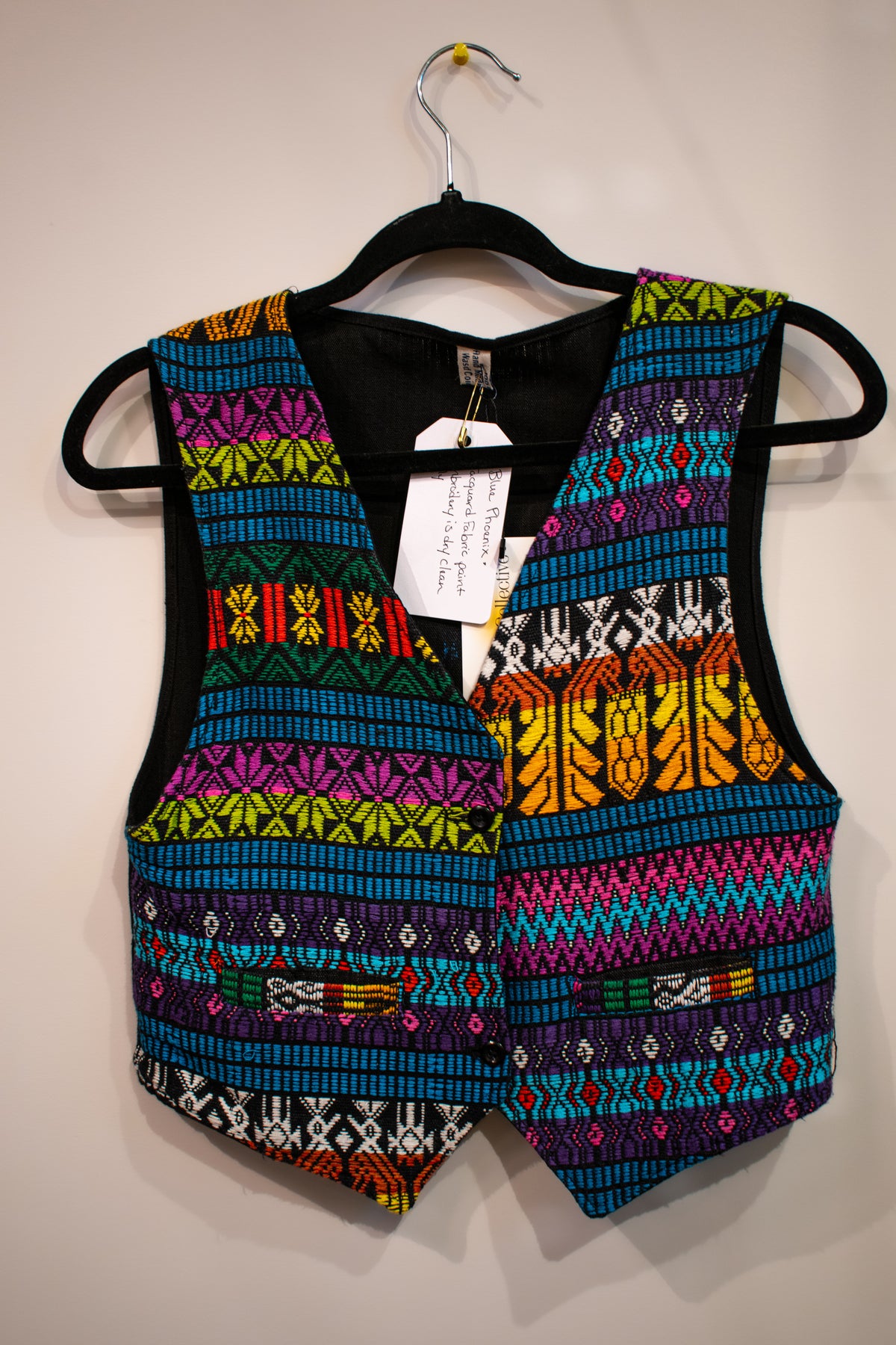 Embroidered Blue Phoenix Vest | Medium