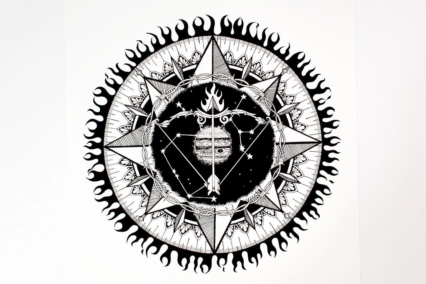Sagittarius Zodiac Mandala Print