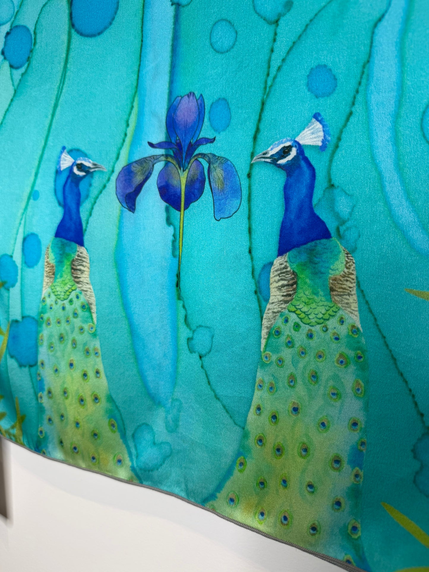 Peacocks Silk Scarf (16” X 72”)