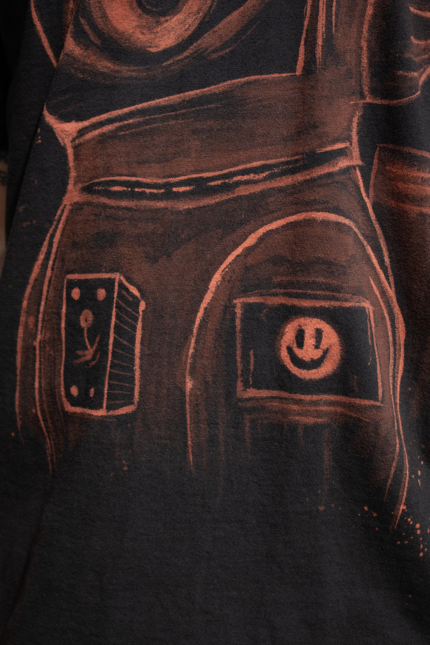 Moon Rabbit Bleach Dye T Shirt