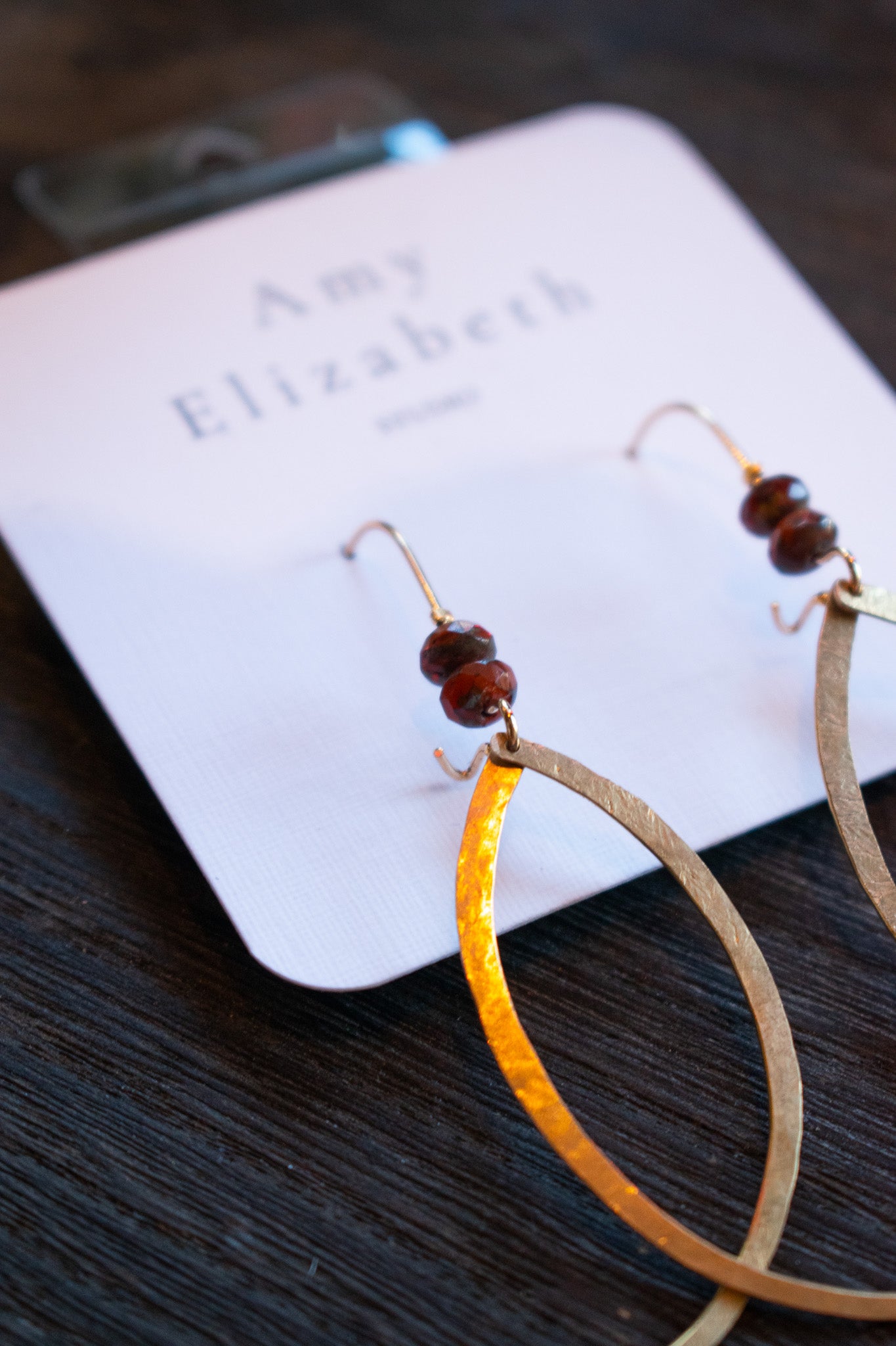 Crescent Fish Brass Earrings