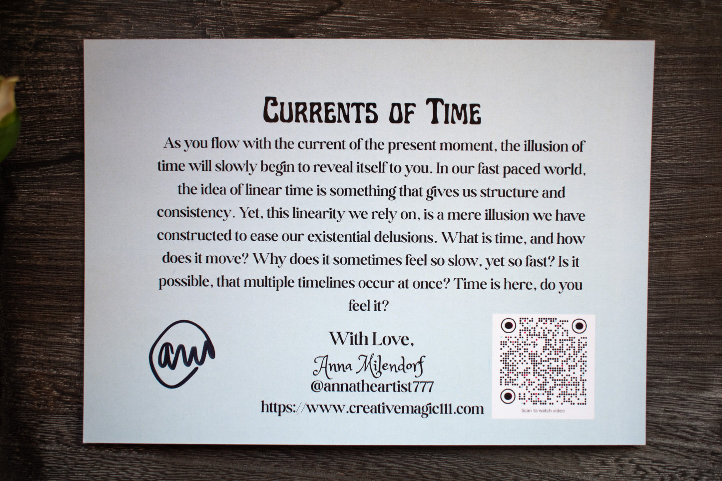 Currents of Time Post Card (5 X 7 in) (Copy)