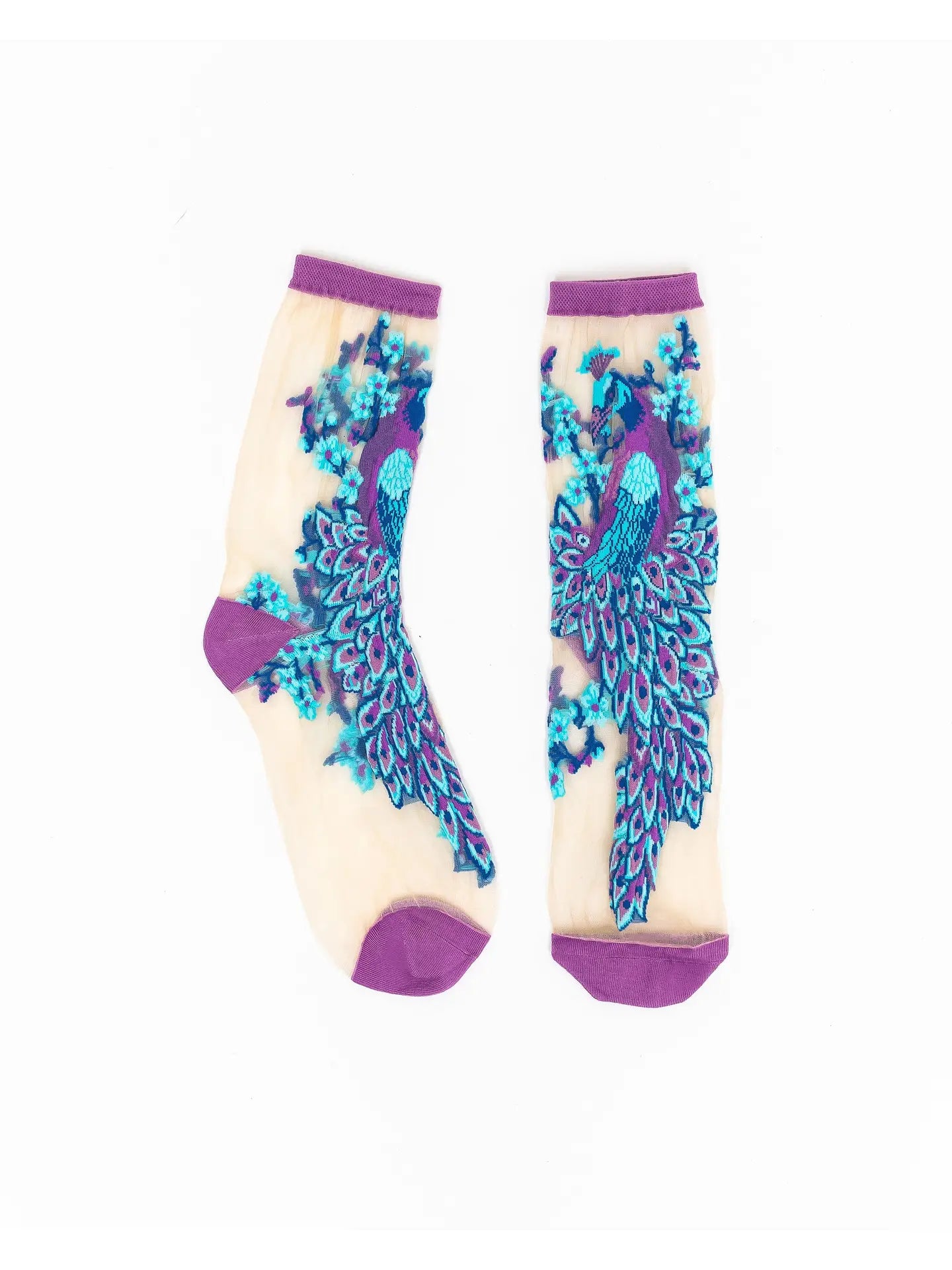 Aquamarine Peacock Socks