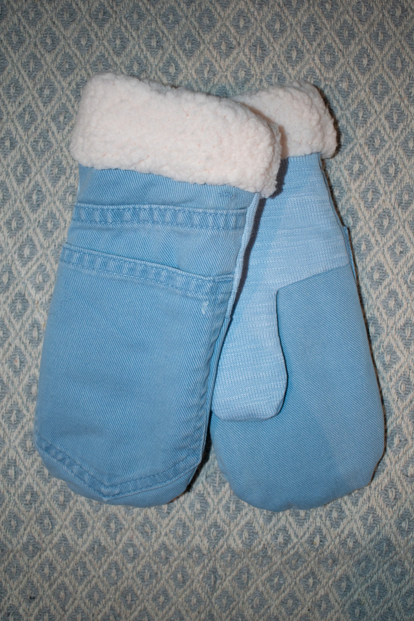 Light Denim Mittens