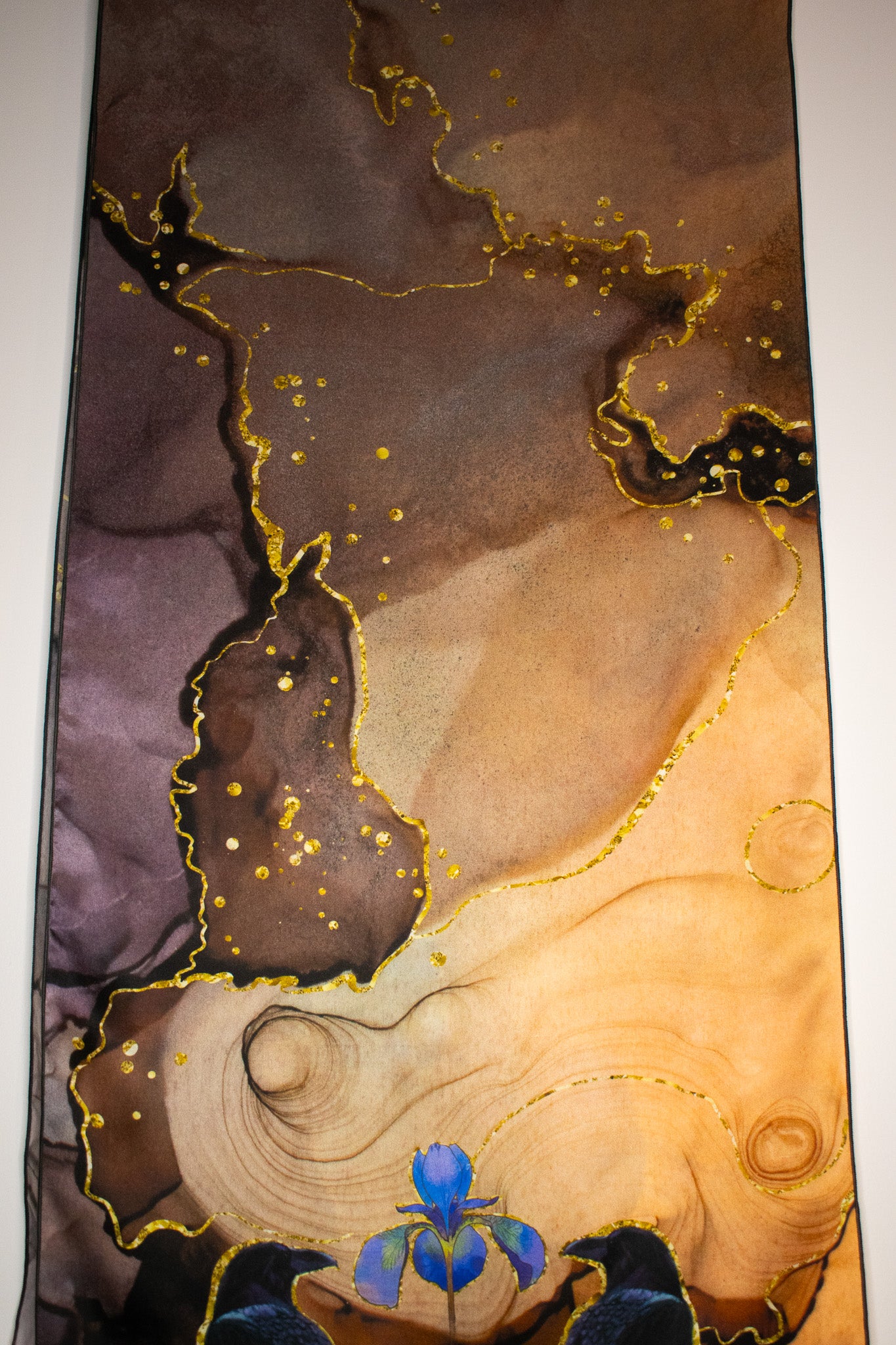 Crows No. 1 Silk Scarf (16” X 72”)