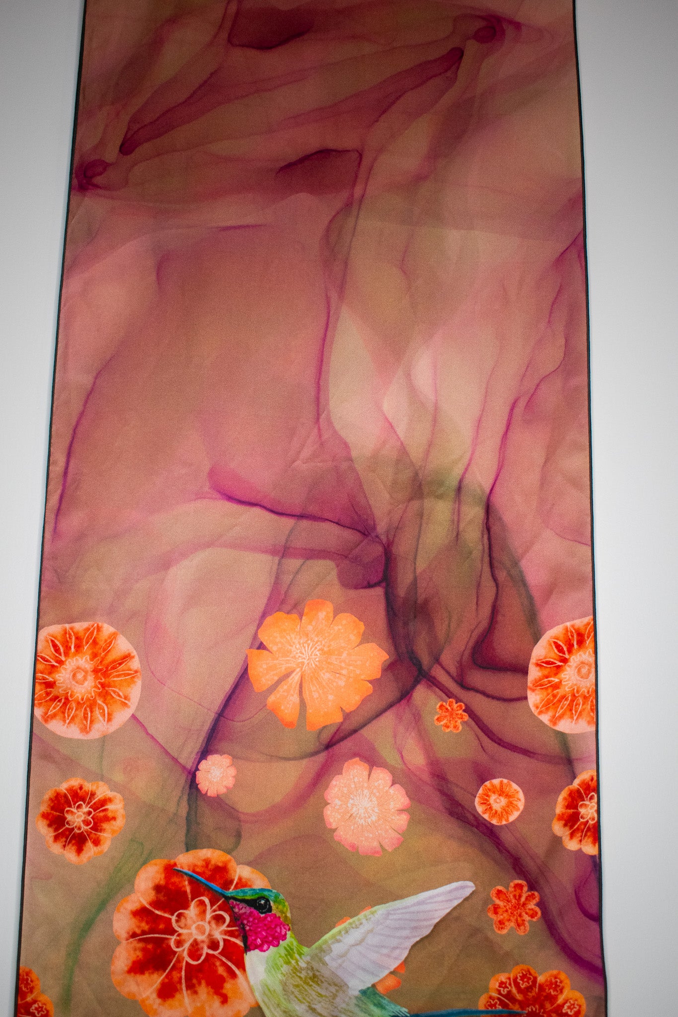 Amethyst Hummingbird Silk Scarf