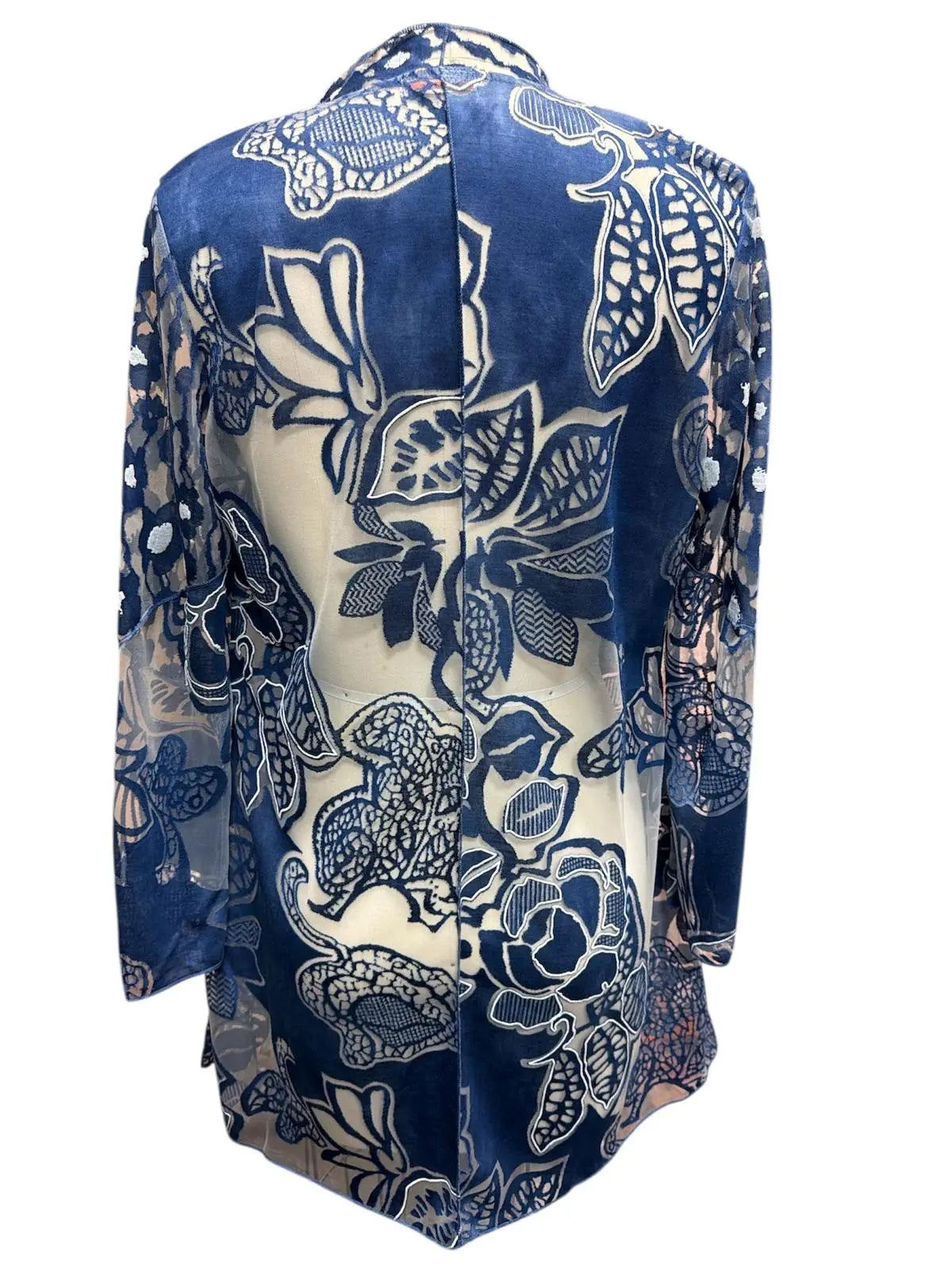 Fields Of Blue Lace Embroidered Kimono