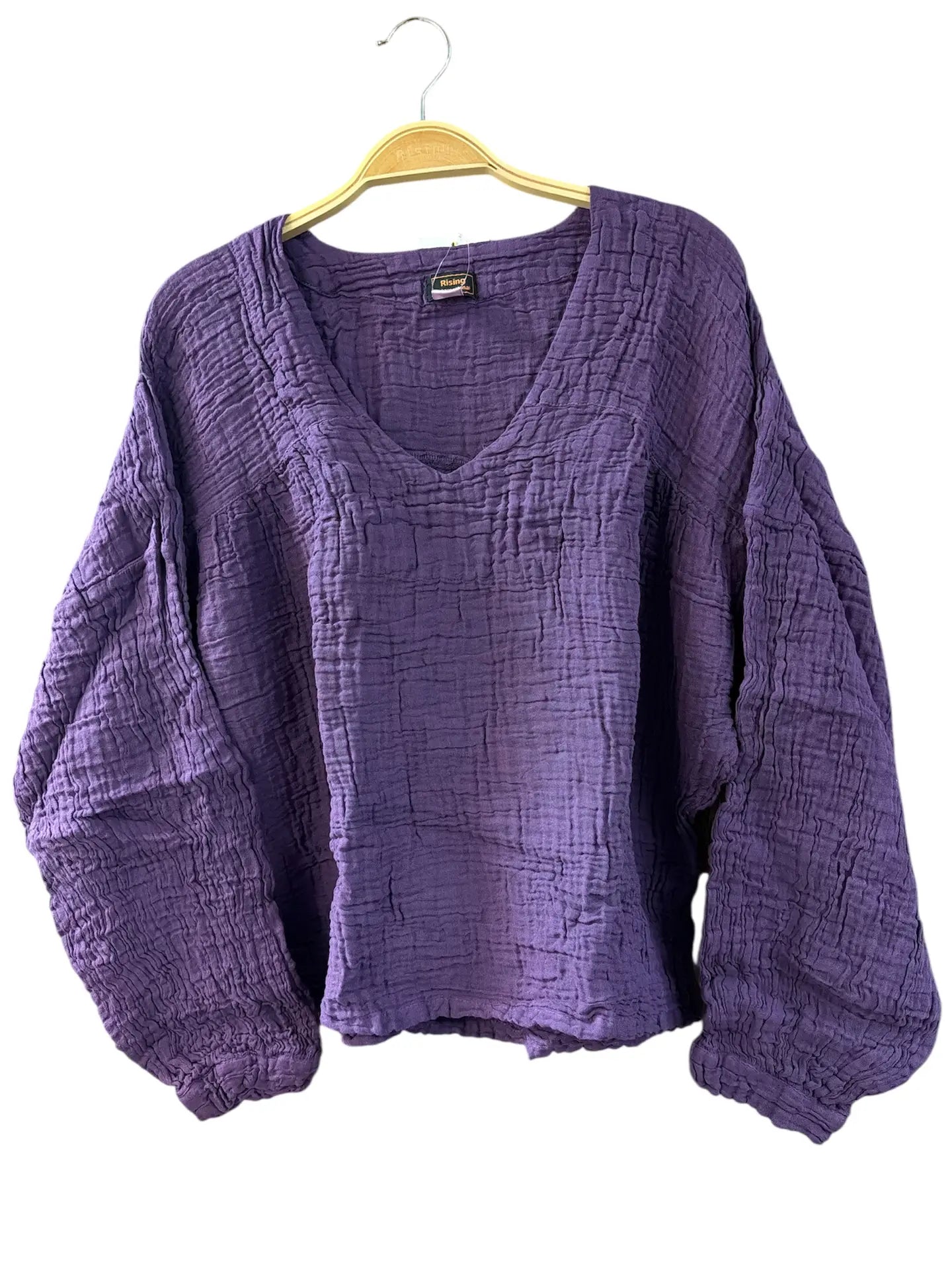 Cotton V Neck Long Sleeve OS
