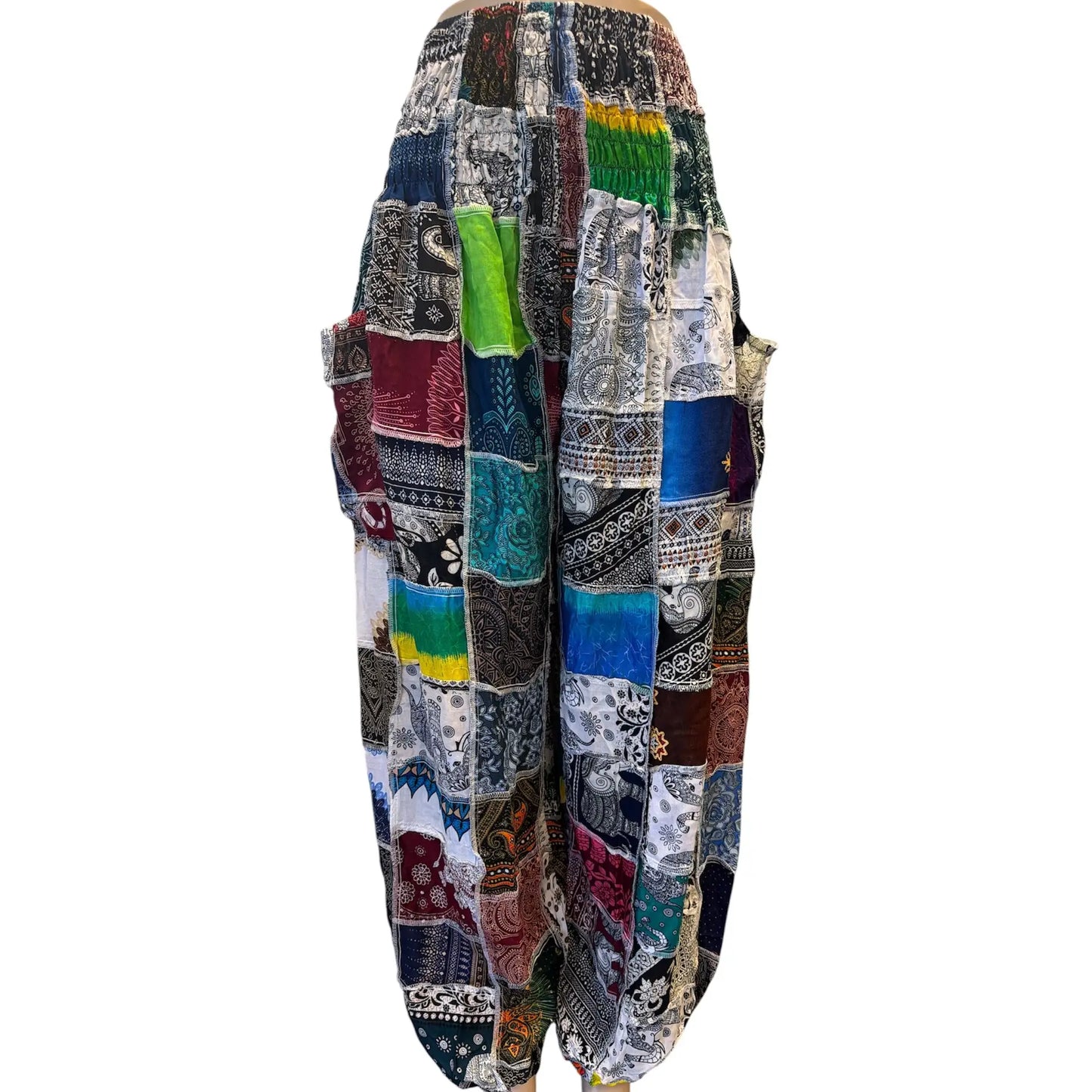 Rayon Multi Color Patch Smoky Pant