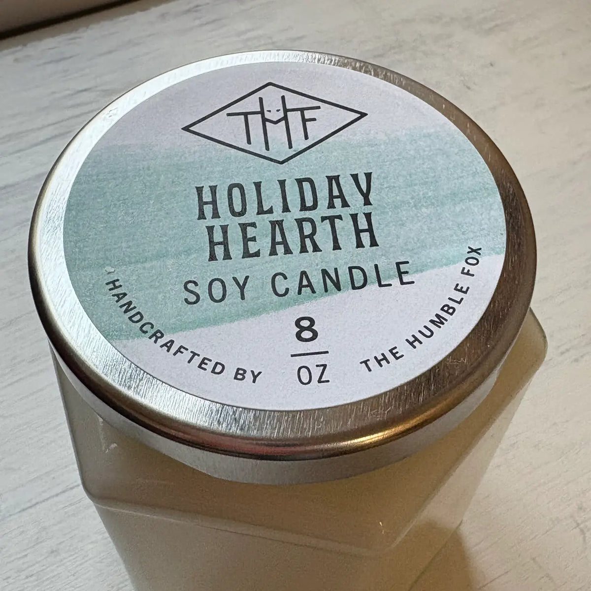 Holiday Hearth Soy Candle - 8oz Hexagon Jar