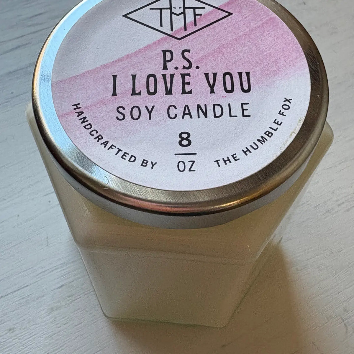 P.S I Love You Soy Candle - 8oz Hexagon Jar