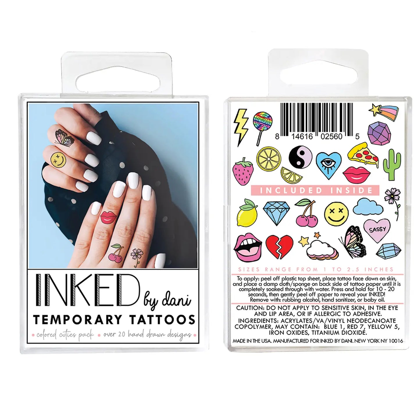 Colored Cuties Temporary Tattoo Pack - INKED by Dani