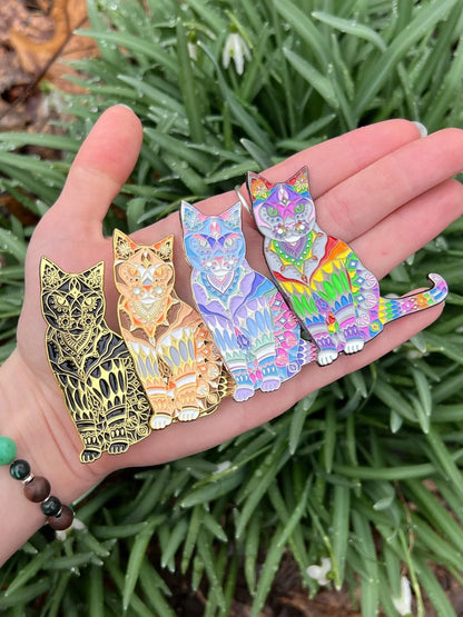 Cuddly Cat Pins - Rainbow