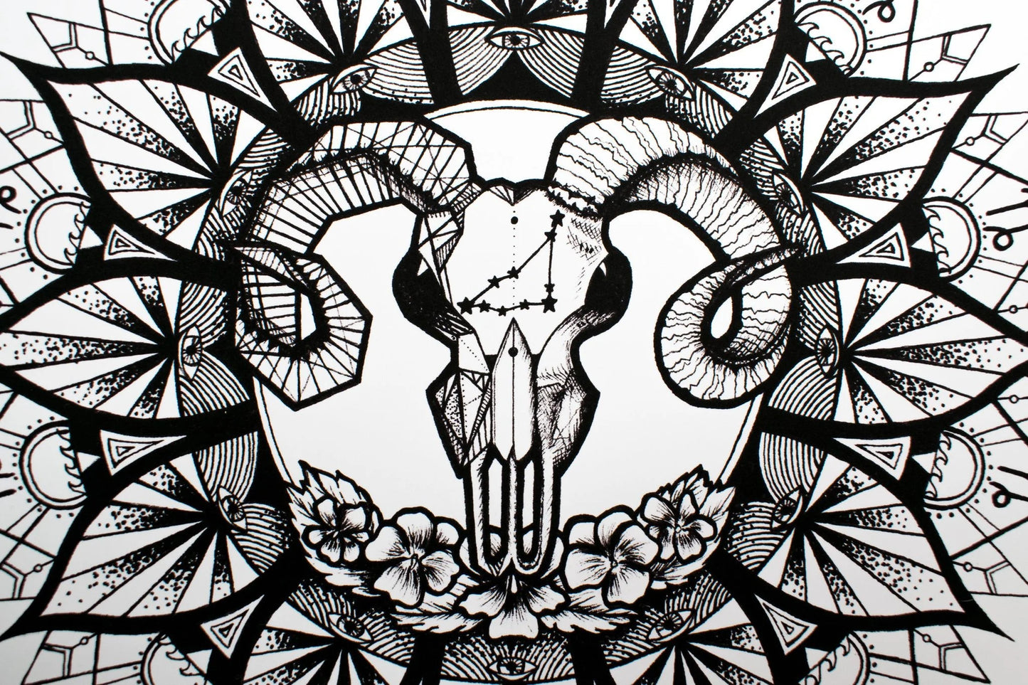 Capricorn Zodiac Mandala Print