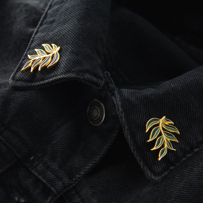Ectogasm | Gold Leaf Collar Pins