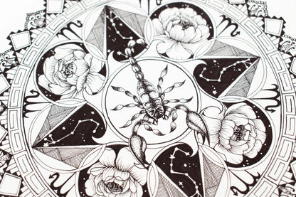Scorpio Zodiac Mandala Print