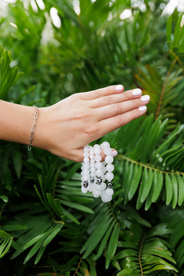 White Jade and Agate Evil Bracelet