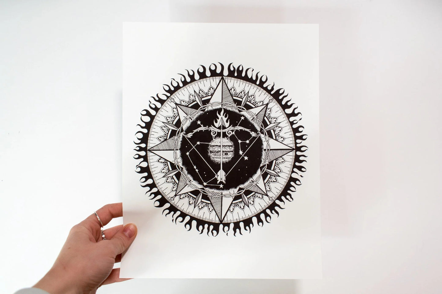 Sagittarius Zodiac Mandala Print
