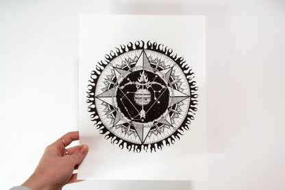 Sagittarius Zodiac Mandala Print