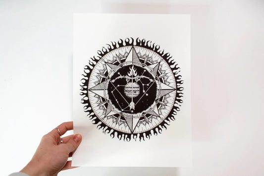 Sagittarius Zodiac Mandala Print