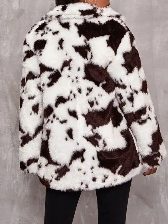 Cow Print Loose Coat
