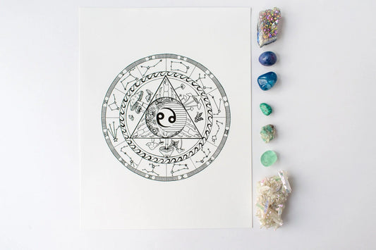 Cancer Zodiac Mandala Print