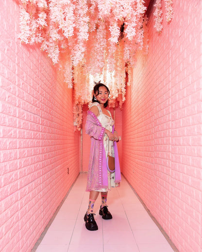 Sunflower Butterfly Sheer Socks