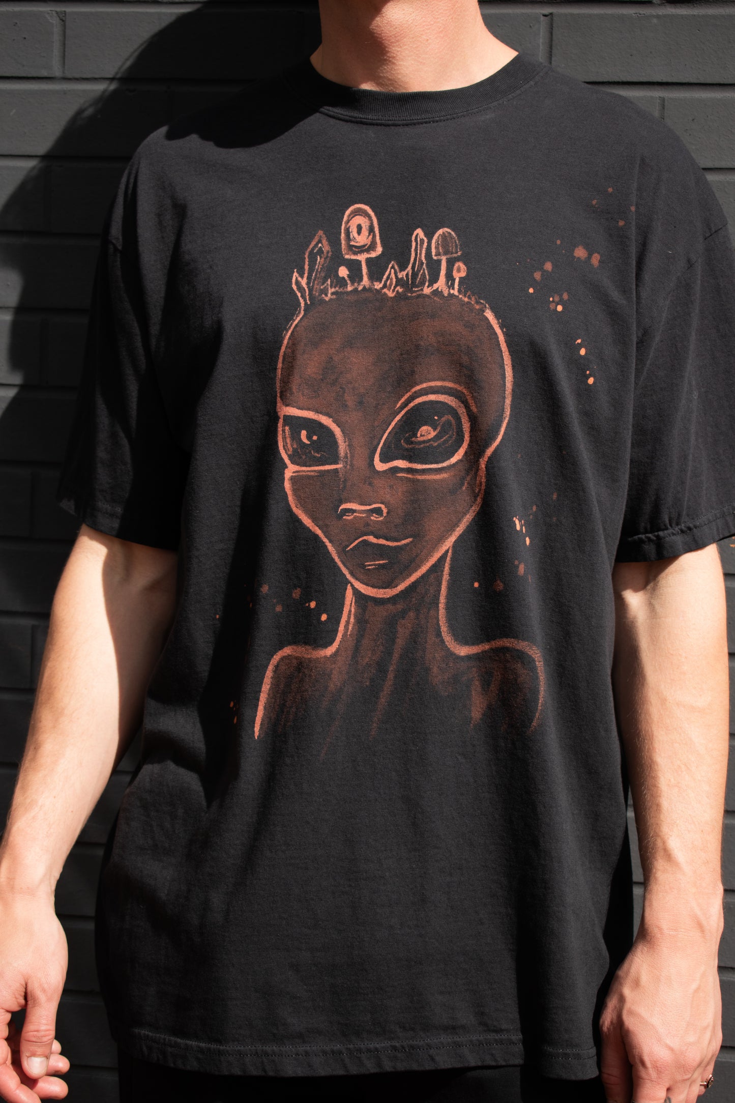 Moon Rabbit Bleach Dye T Shirt