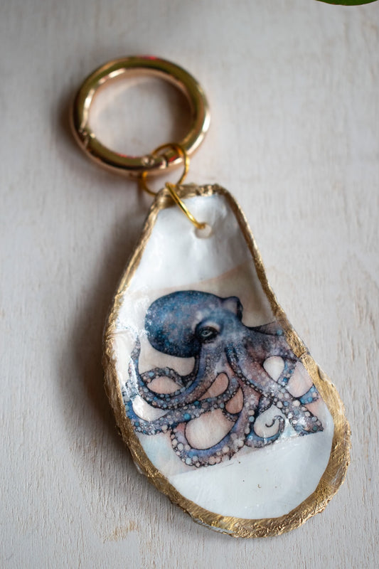 Oyster Shell Bag Charm (Octopus)