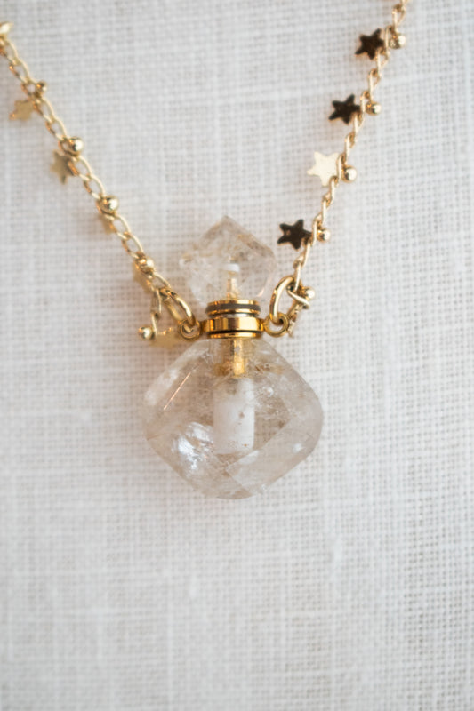 Clear Quartz Crystal Mini Bottle Necklace