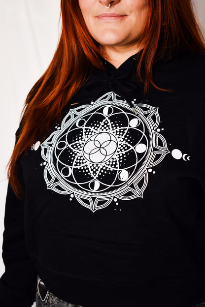 Moon Mandala Crop Hoodie