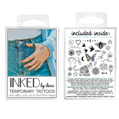 Best Sellers Temporary Tattoo Pack - INKED by Dani