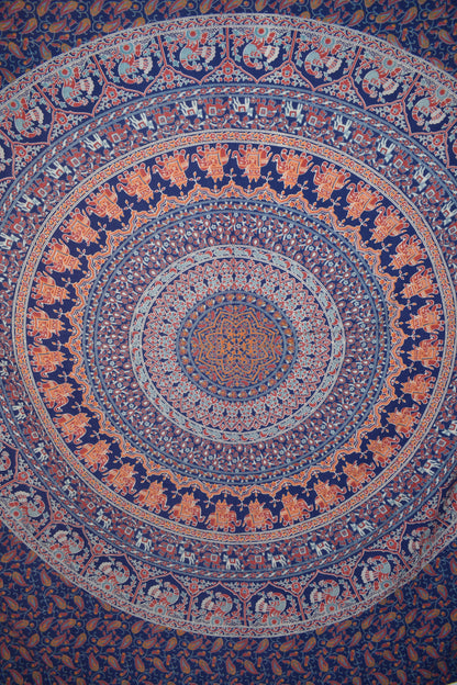 Coral Mandala Tapestry