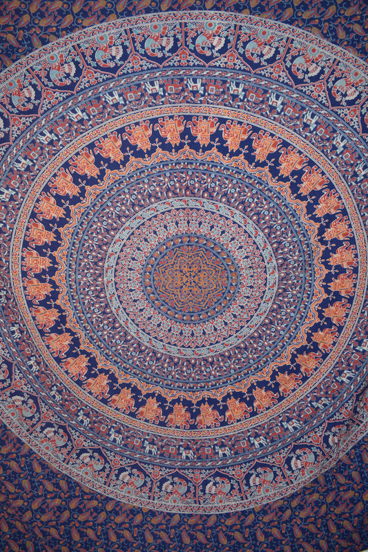 Coral Mandala Tapestry