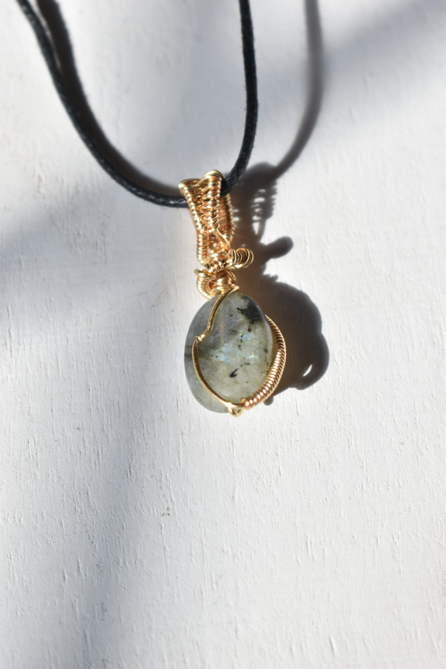Labradorite Necklace (Gold Wrap)