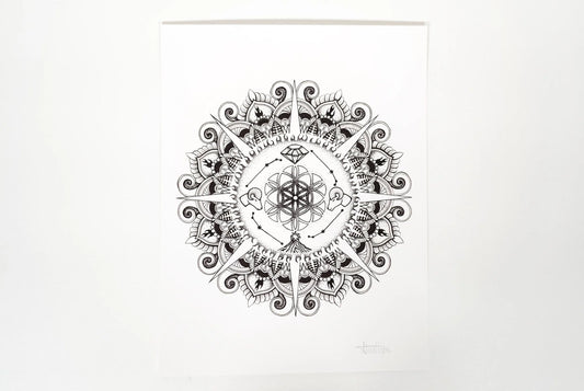Aries Zodiac Mandala Print