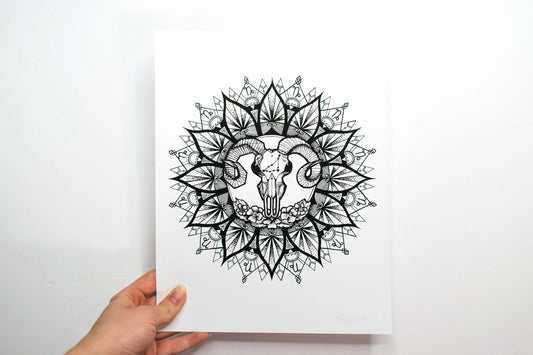 Capricorn Zodiac Mandala Print