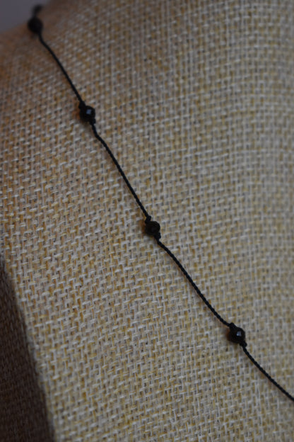 Black Silk and Obsidian Necklace