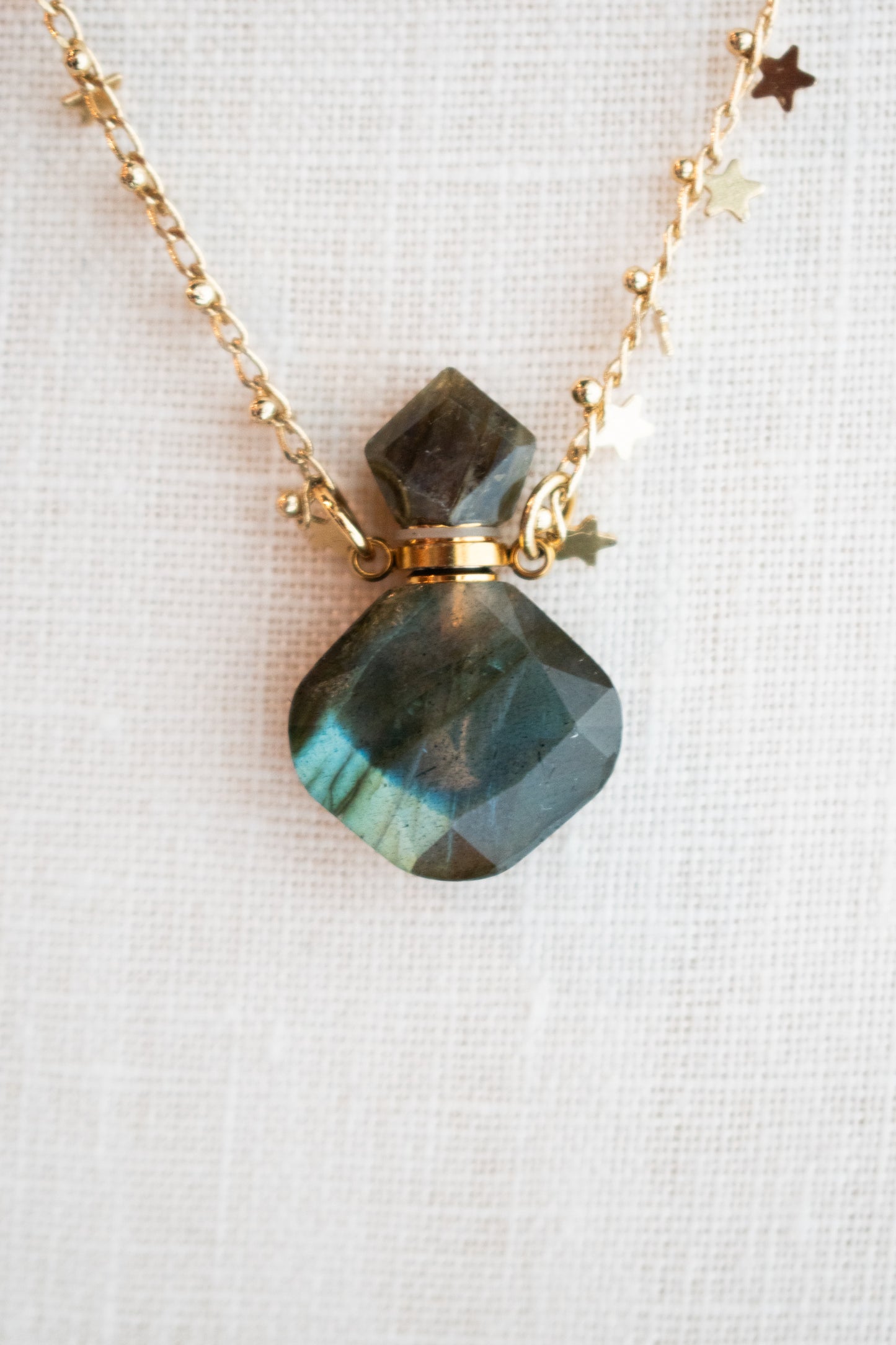 Labradorite Crystal Mini Bottle Necklace