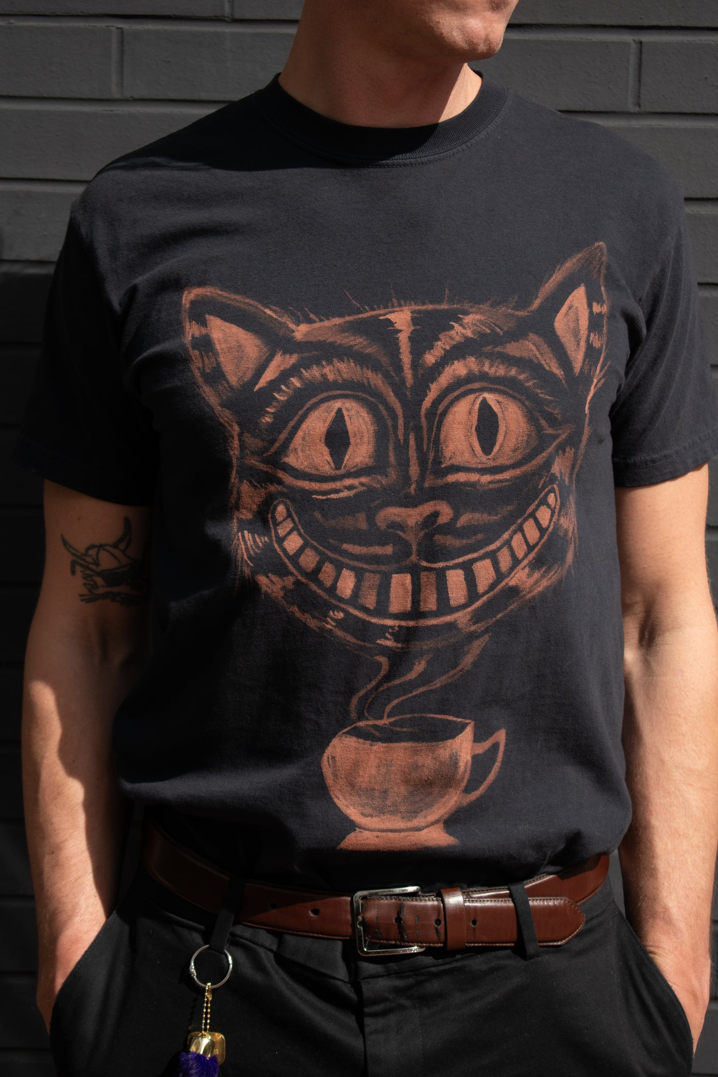 Moon Rabbit Bleach Dye T Shirt