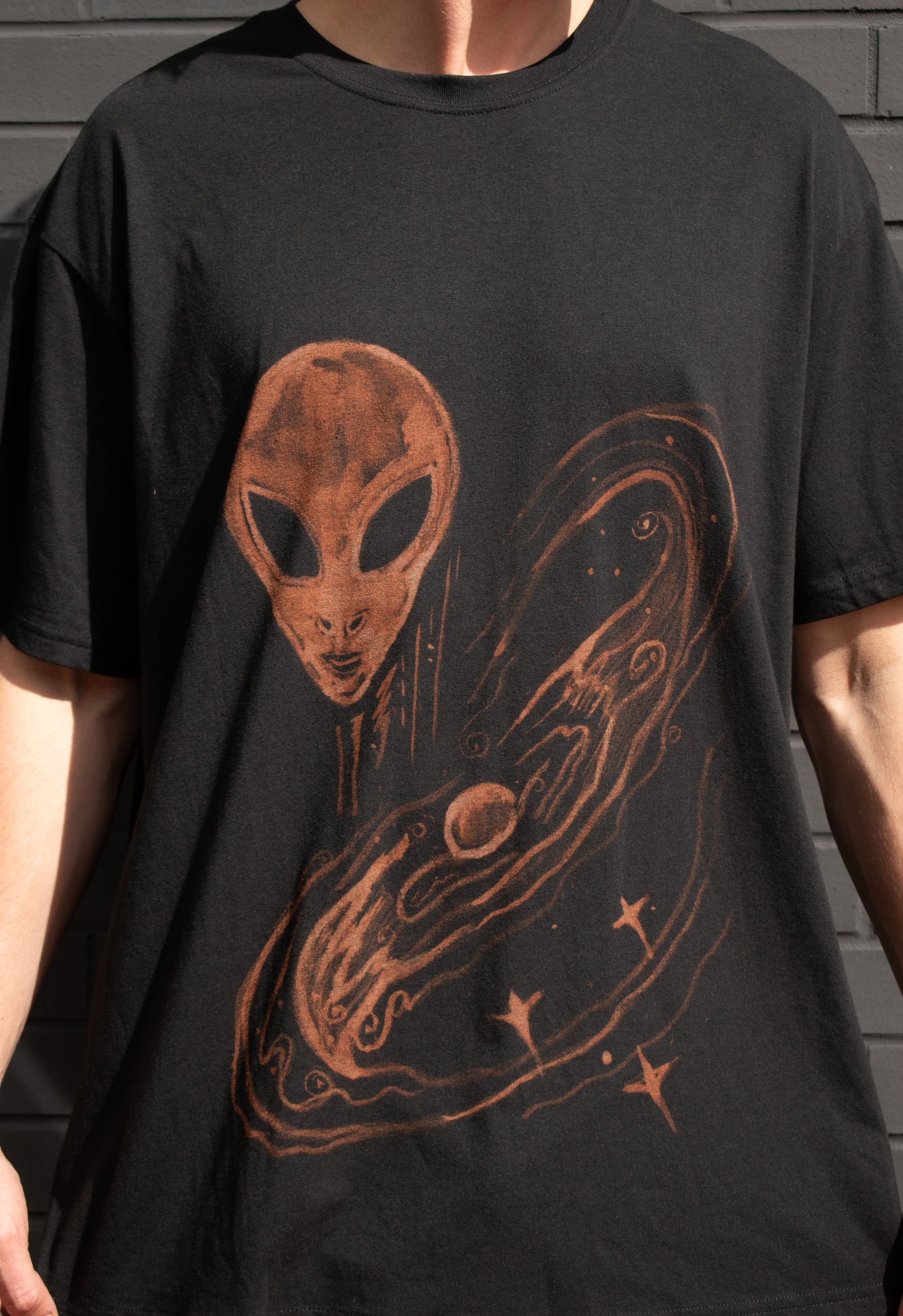 Moon Rabbit Bleach Dye T Shirt