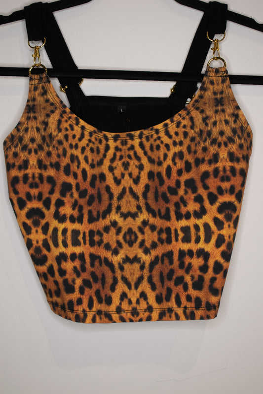 Light & Sound Leopard Crop Top