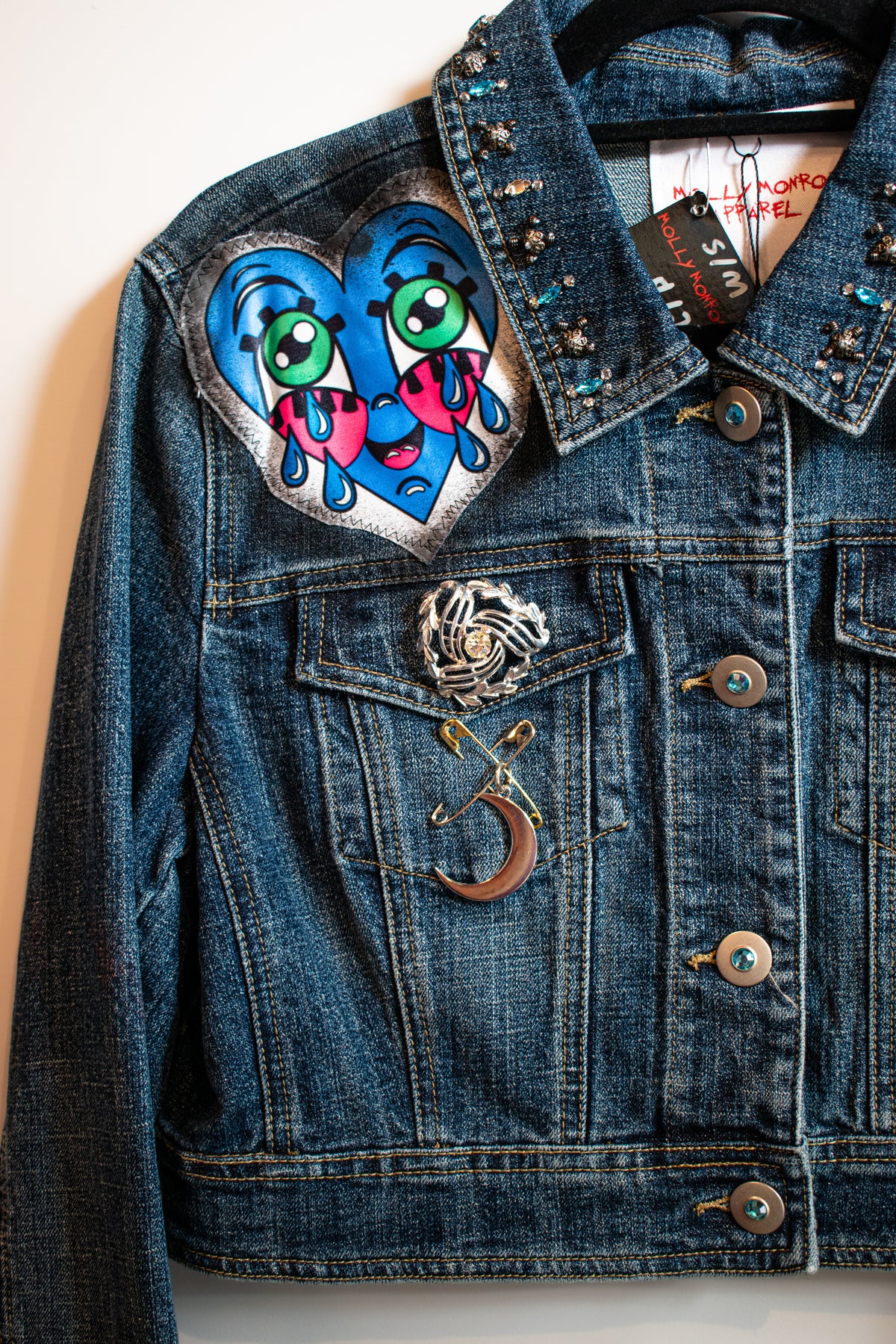 Crying Hearts Denim Blazer
