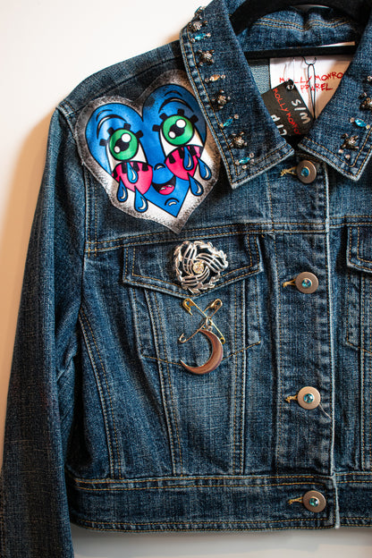 Crying Hearts Denim Blazer