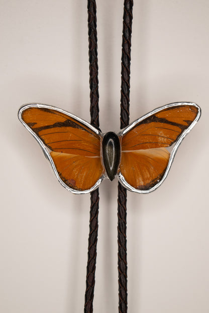Julia Heliconain w/ Obsidian Bolo Tie