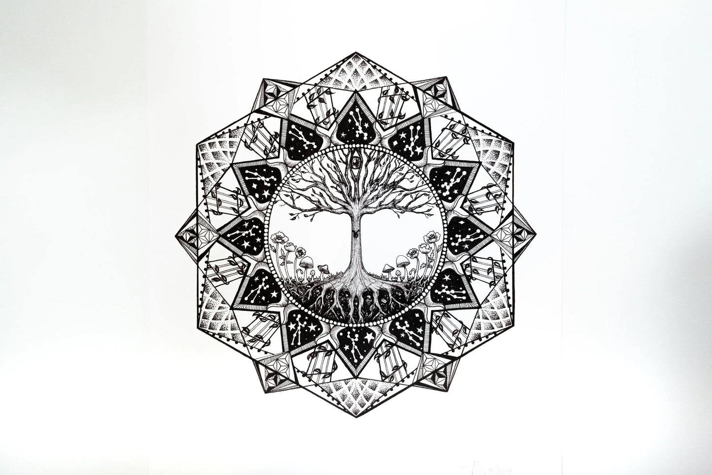 Taurus Zodiac Mandala Print